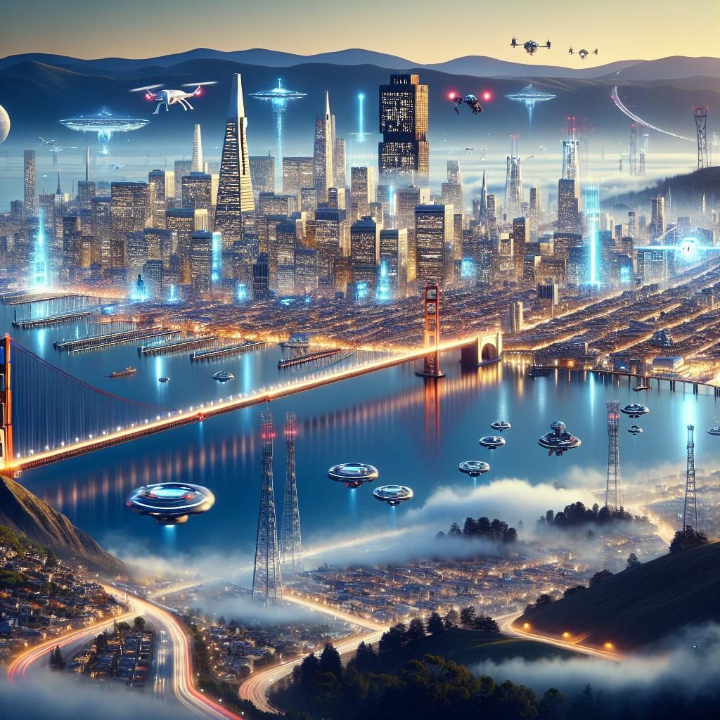 "Futuristic San Francisco cityscape"