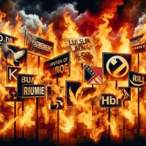 Political Signs in Flames