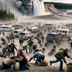 Yellowstone evacuation panic scene