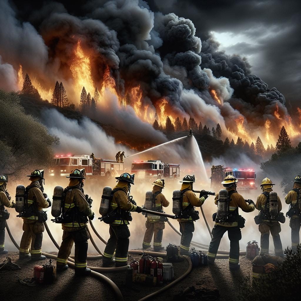 "Firefighters battling California wildfire"