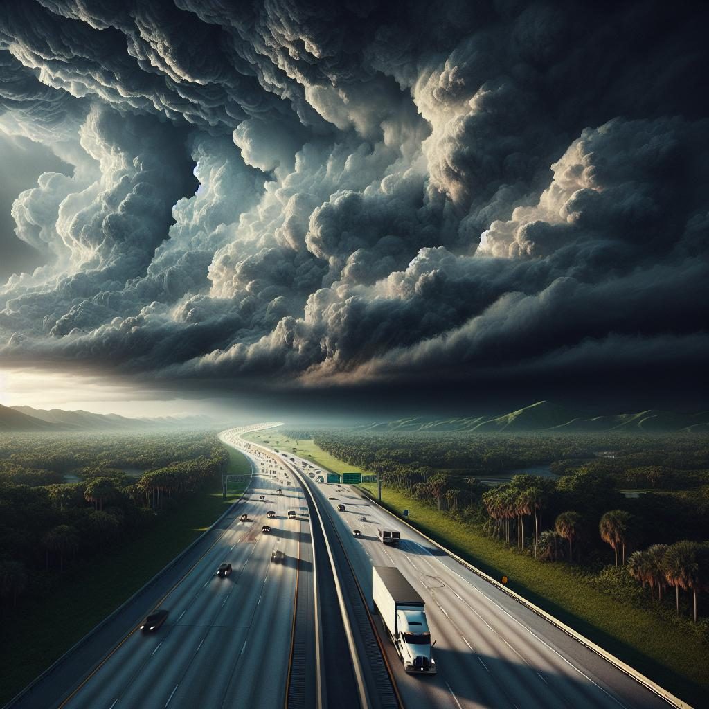 Florida storm uncertainty highway.