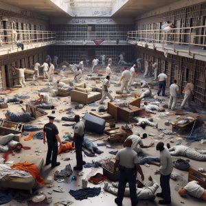 Prison riot aftermath illustration