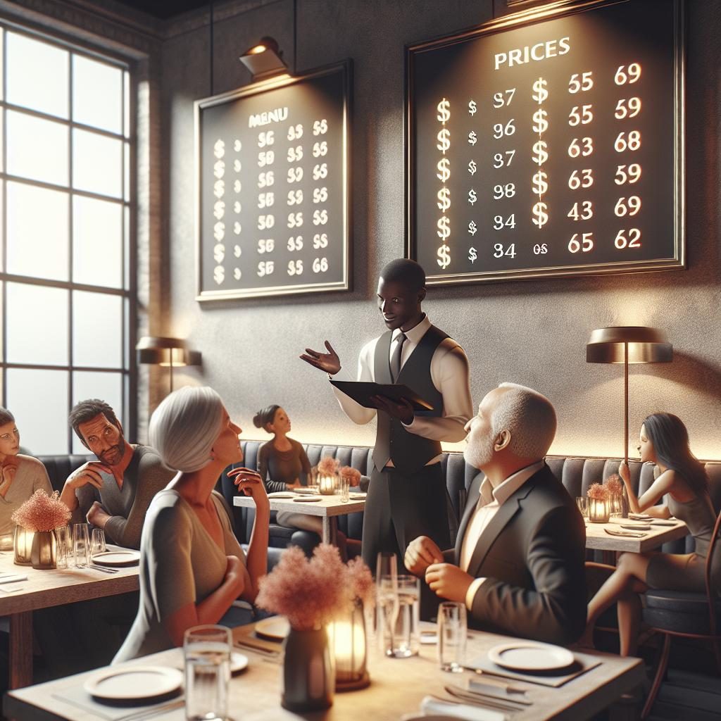 Restaurant price increase concept