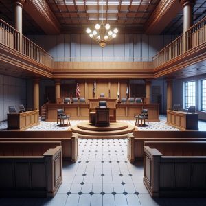 Courtroom with no evidence.