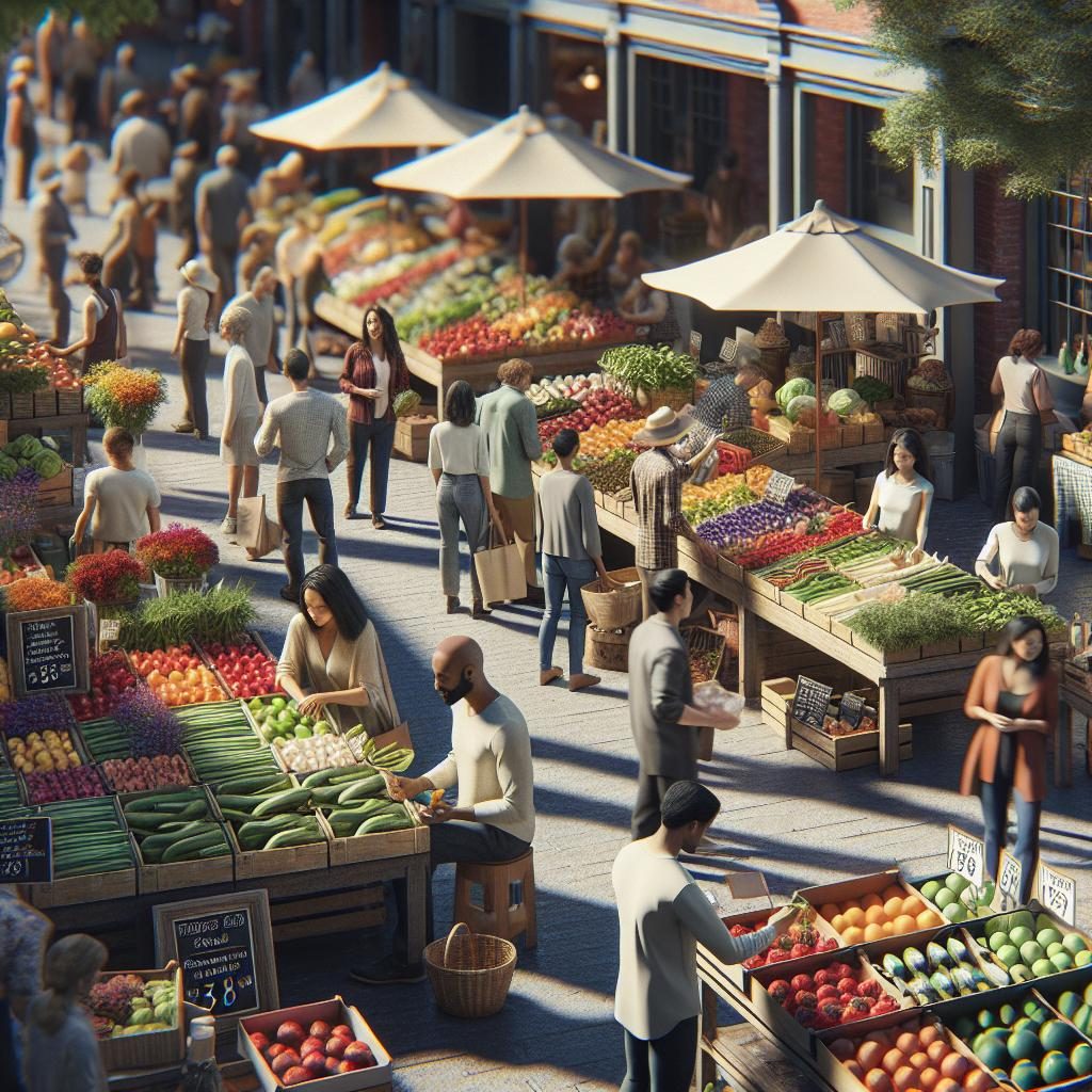 Farmers market diversity display.