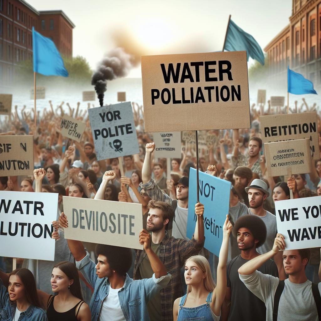 Water pollution protest demonstration.