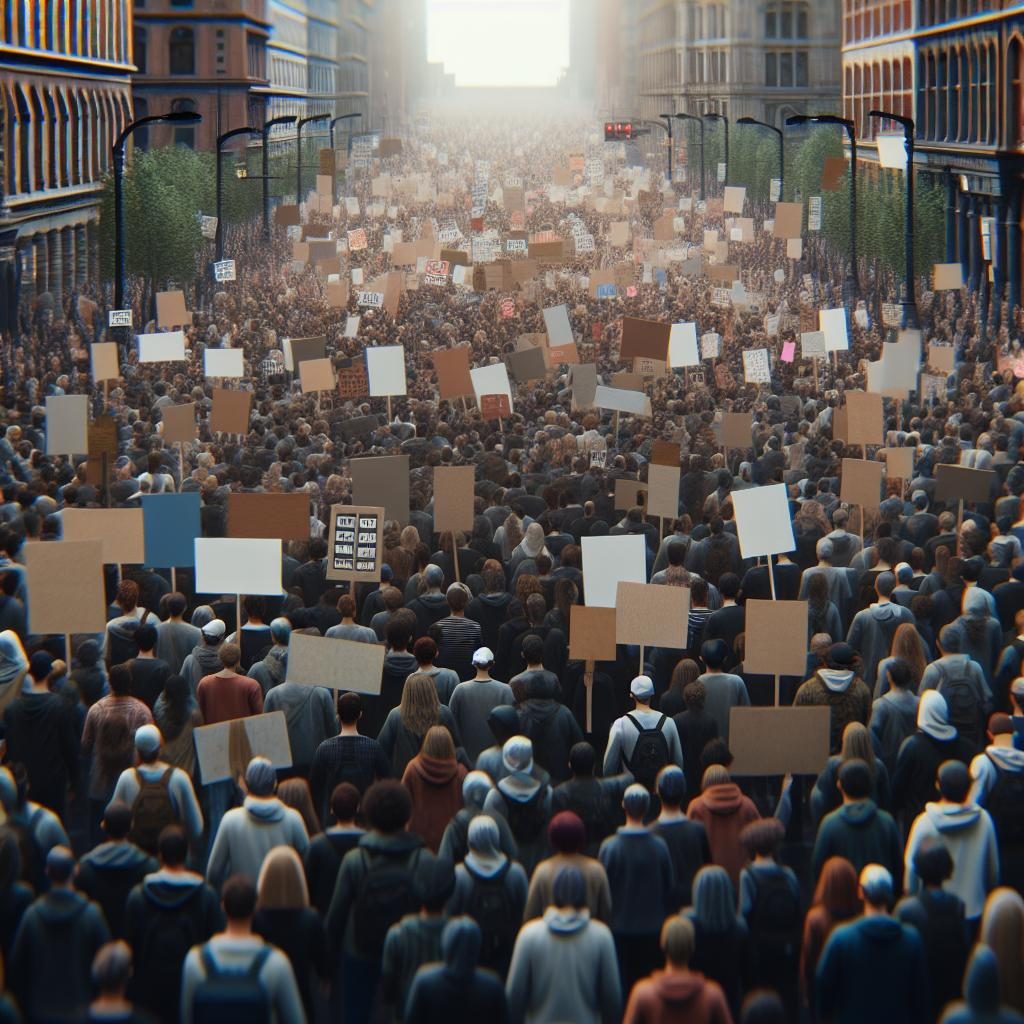 Political rally protest confrontation