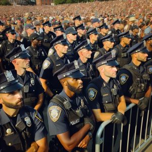 Police at rally event.