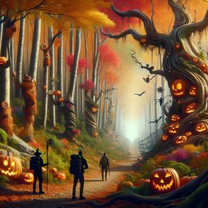 Autumn forest Halloween transformation.