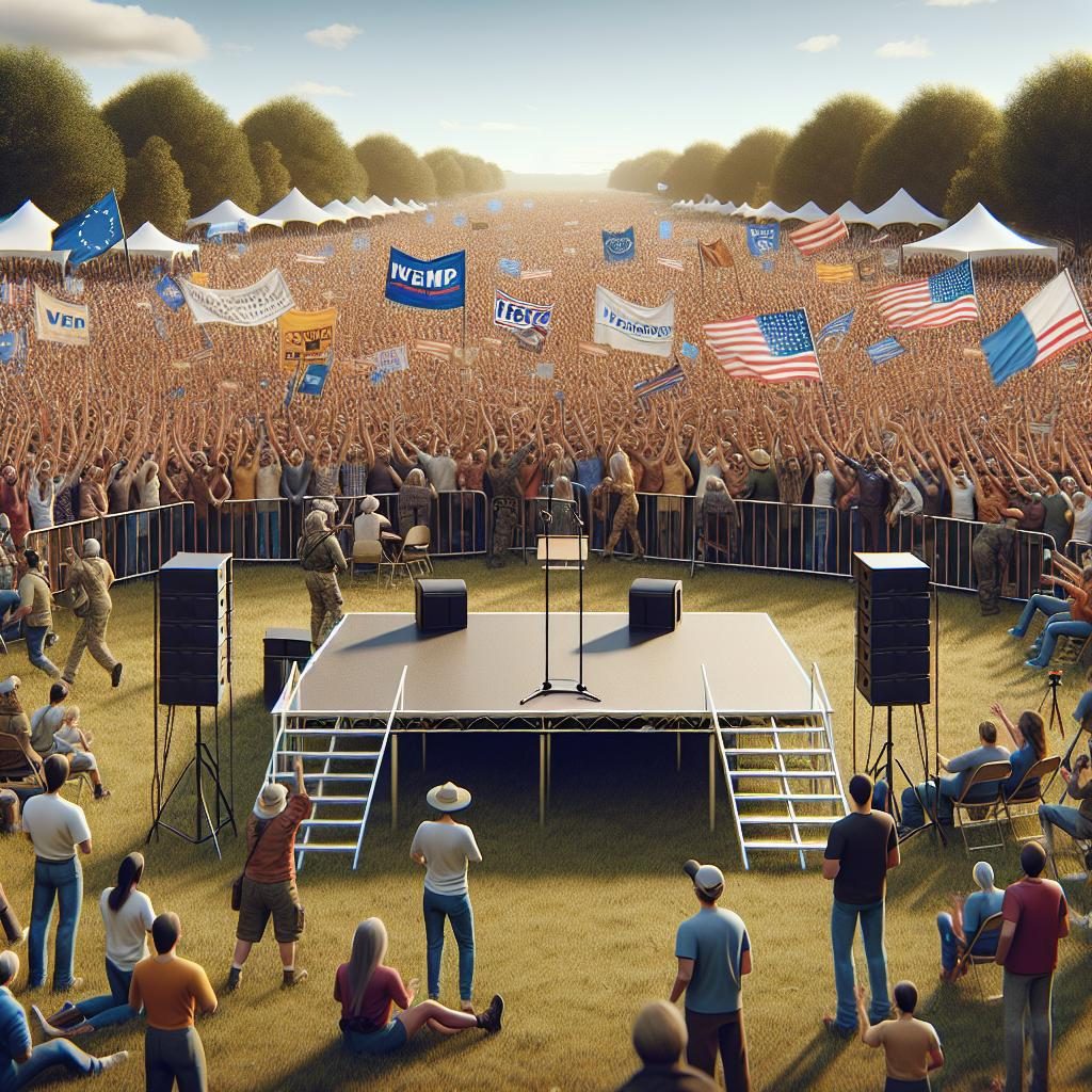 Political rally engagement illustration.