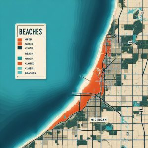 Michigan beach closure map