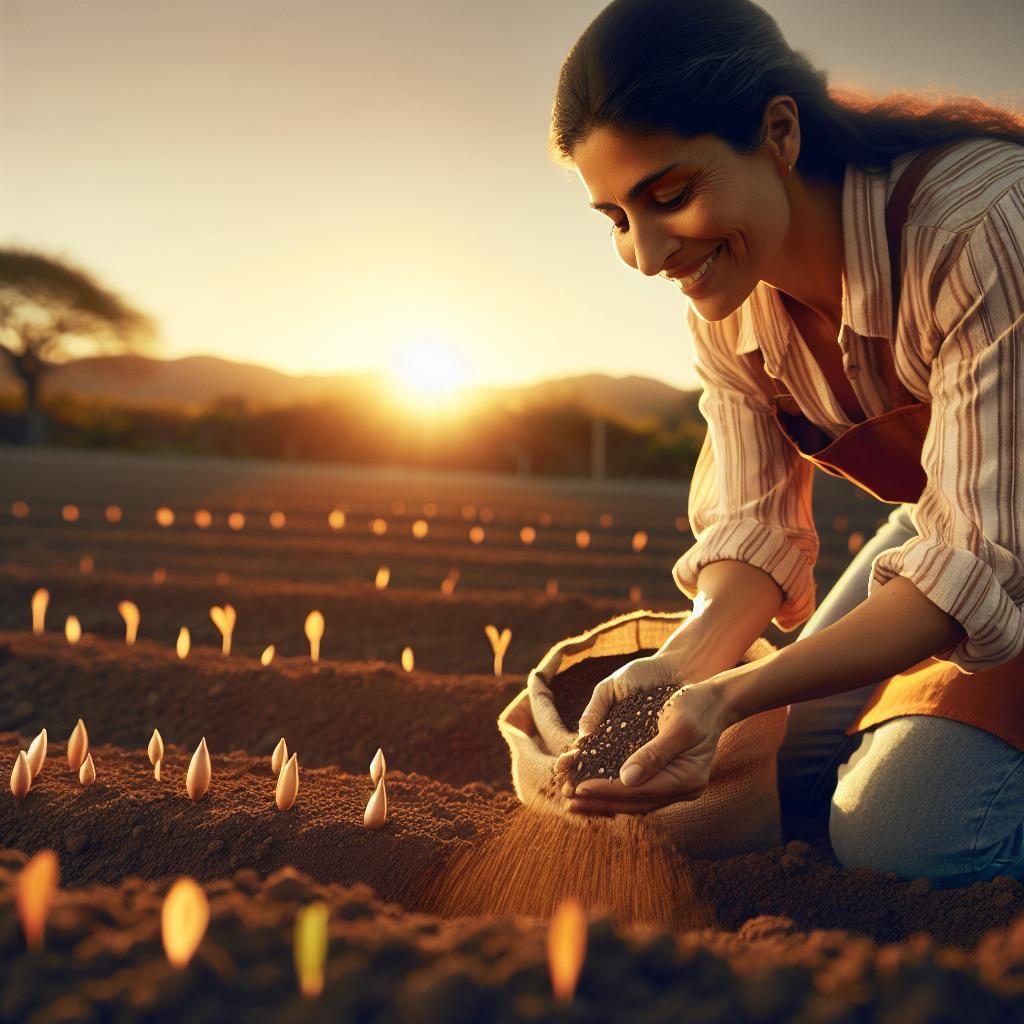 Hopeful person planting seeds.