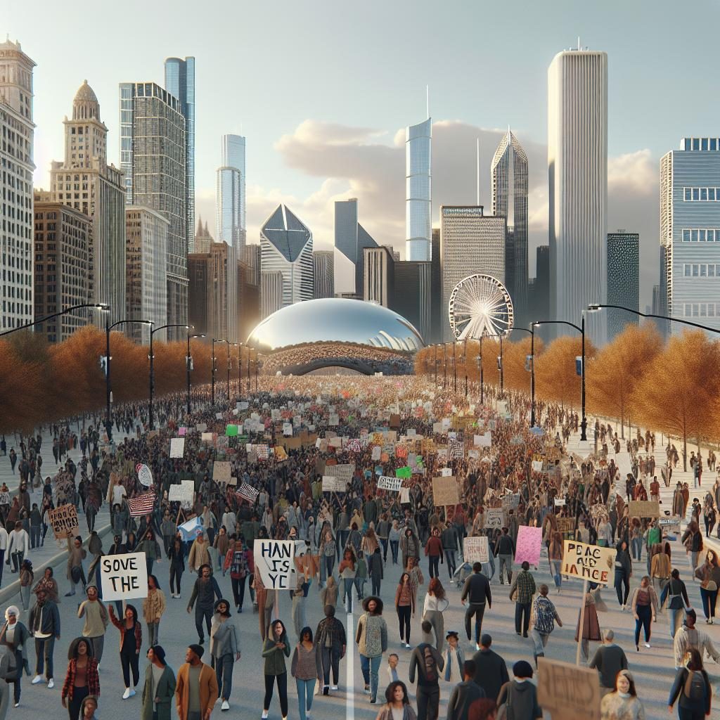 "Peaceful protest in Chicago"