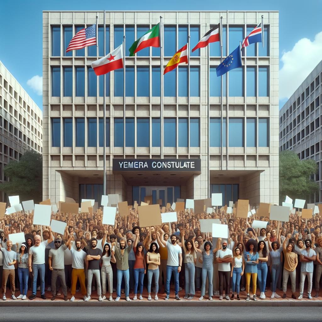 Protestors outside Israeli consulate