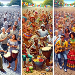 Community festival celebrations collage.