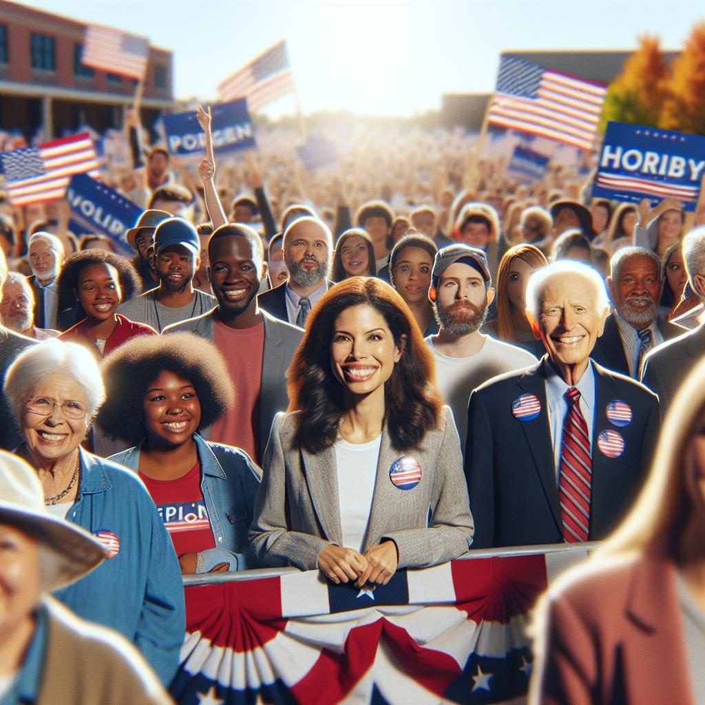 Michigan campaign rally image.