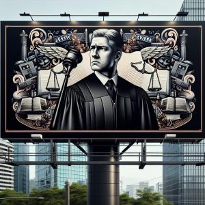 Controversial Judge Billboard Illustration