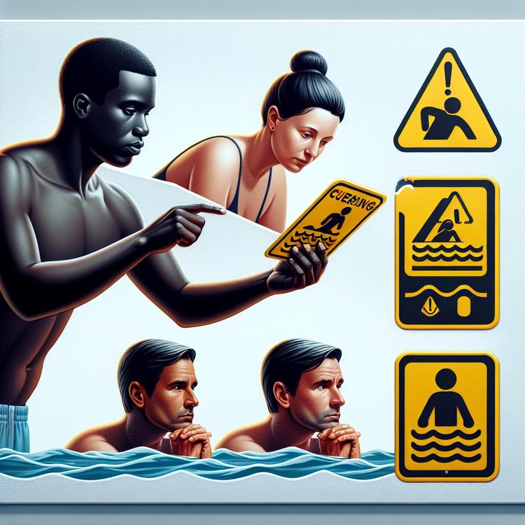 Water safety warning sign.