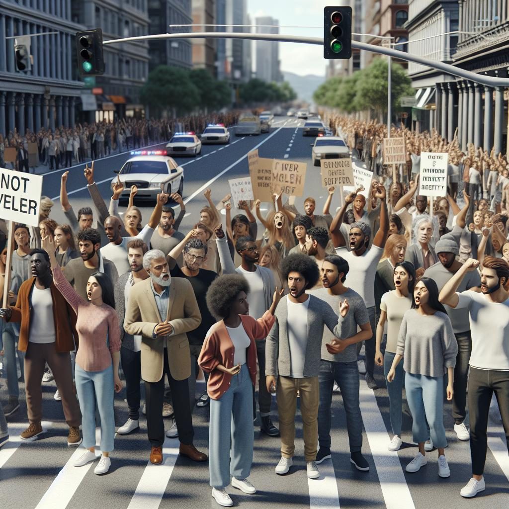 Intersection safety protest residents.