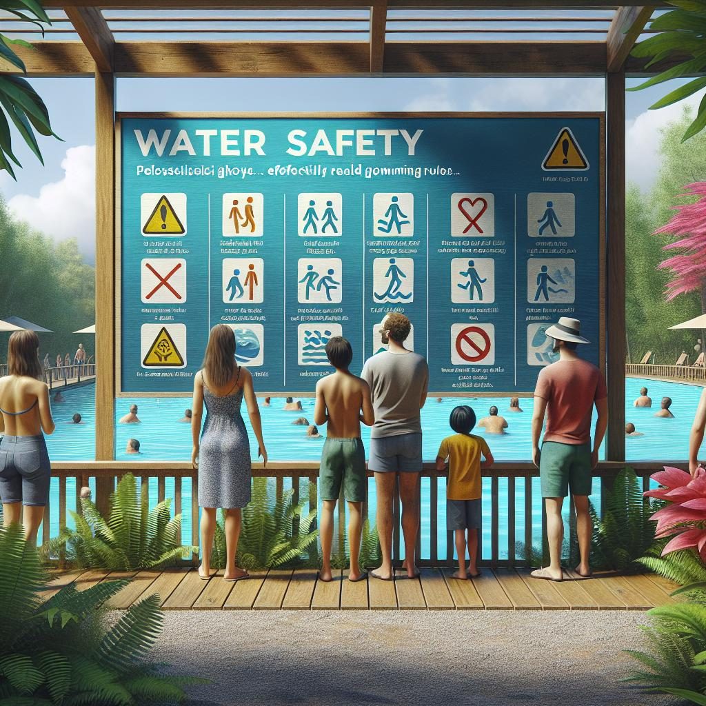 Water safety signage design.