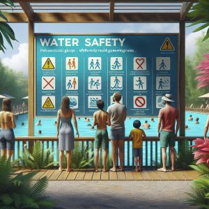 Water safety signage design.