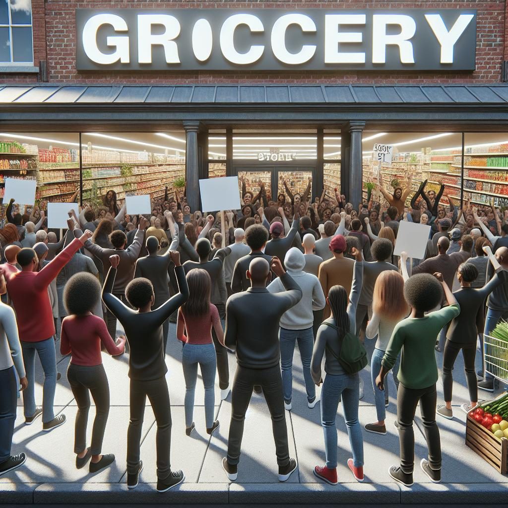 Protest outside grocery store