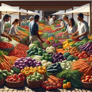 Colorful Vegetable Harvest Display