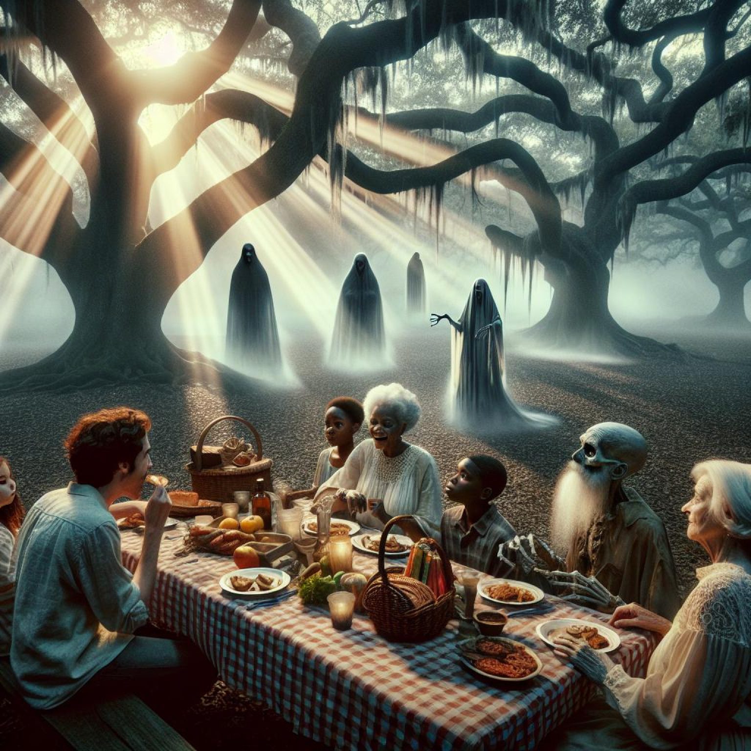 Haunted family reunion picnic.