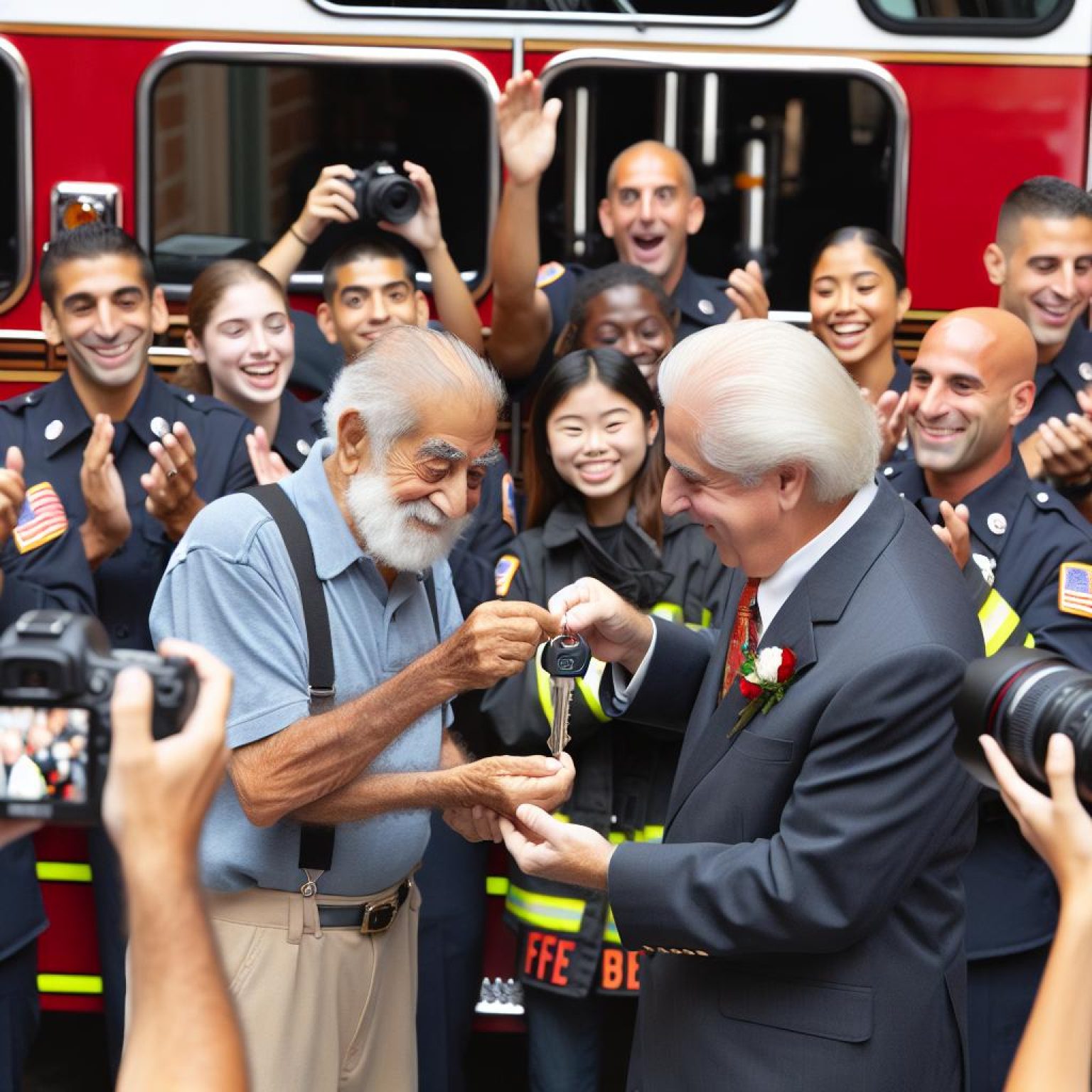 Fire truck donation ceremony