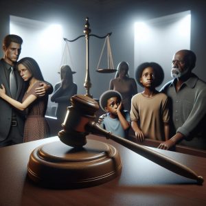 Courtroom Gavel and Family