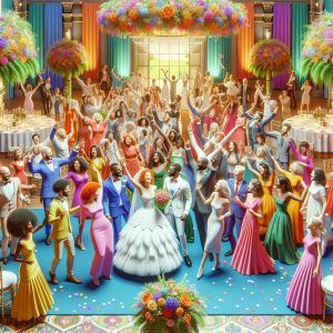 Colorful wedding celebration ensemble