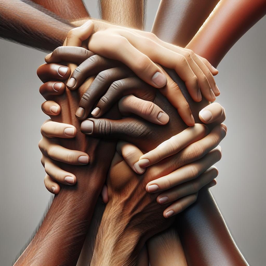 Diverse hands united