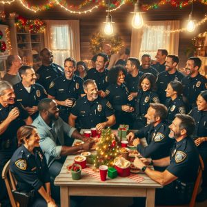 Police at festive home