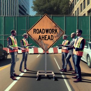 Roadwork Ahead Sign