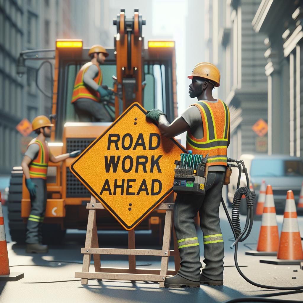 Roadwork Ahead Sign