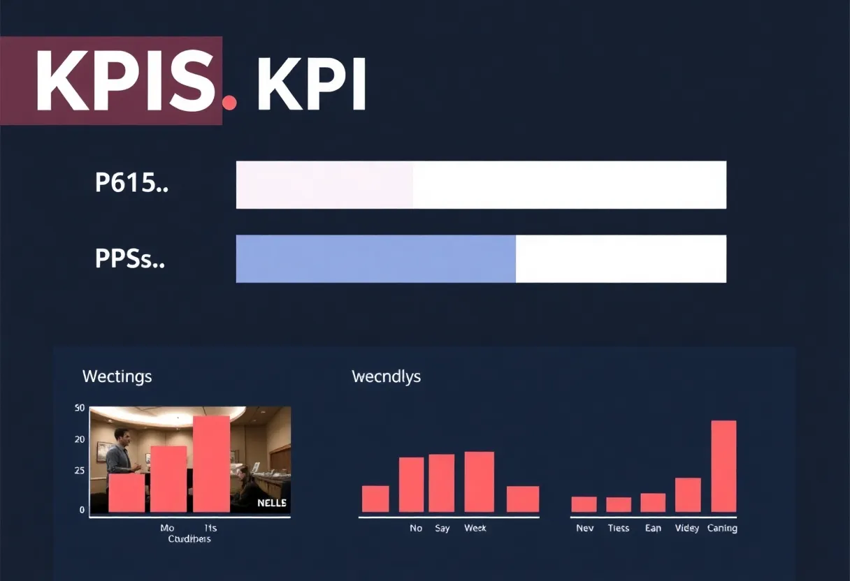 Graphical representation of KPIs with digital video thumbnails.