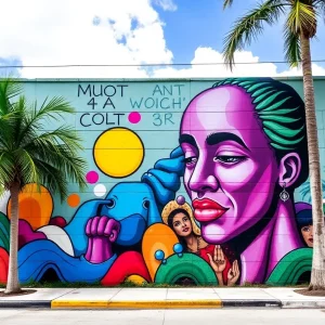 Vibrant street art reflecting Miami's diverse culture