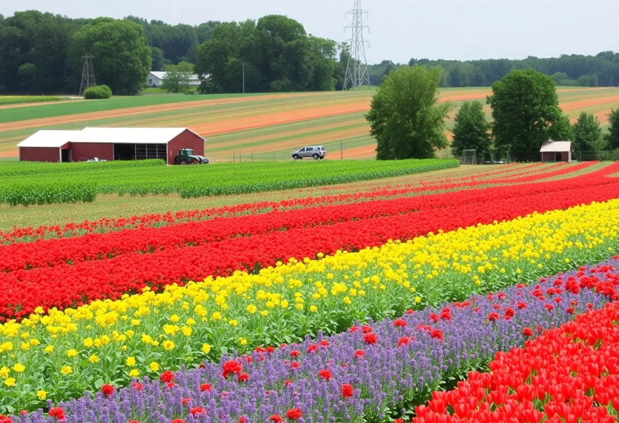 Vibrant Michigan farm fields with diverse specialty crops.