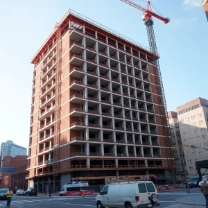 Construction site of AC Hotels by Marriott in downtown Ann Arbor