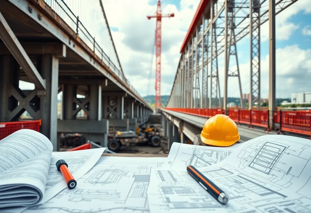 Construction of the Blatnik Bridge replacement site