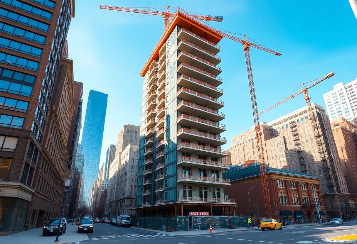 Rendering of Broadway Lofts apartment building in Downtown Detroit