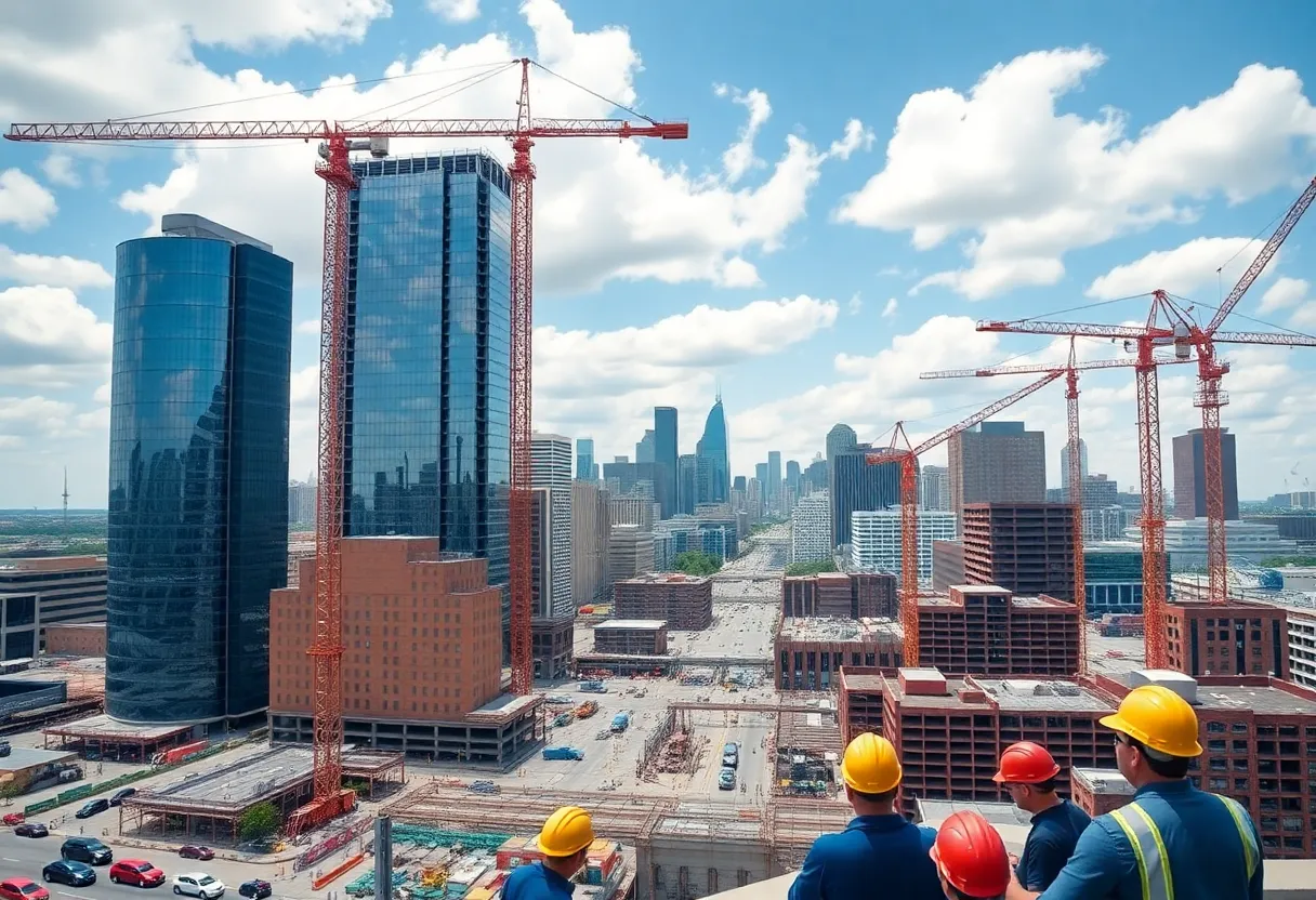 Construction development scene in Detroit, 2025