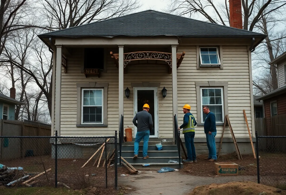 Police investigation at a construction site where human remains were found.