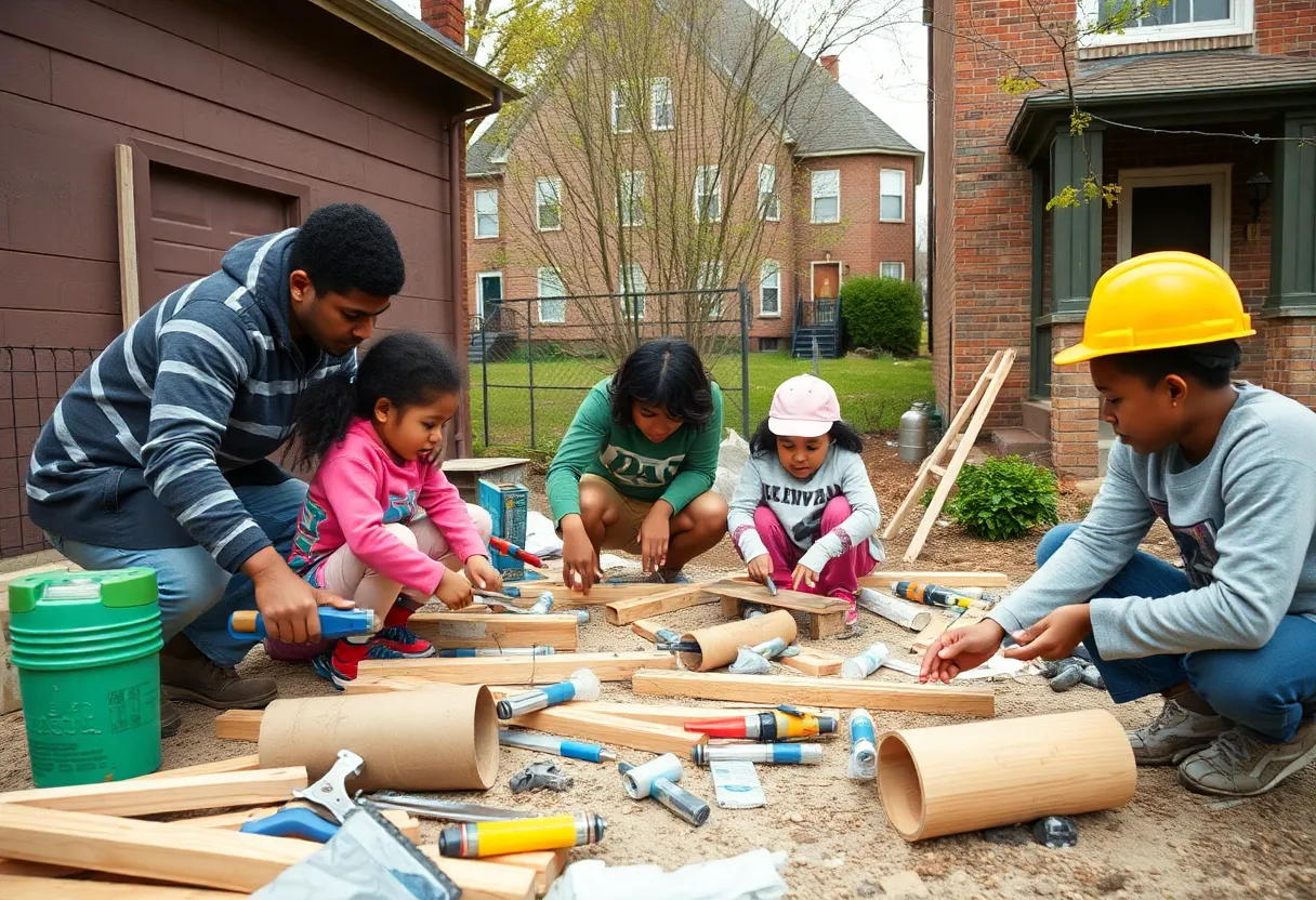 Detroit families engaged in home repair projects