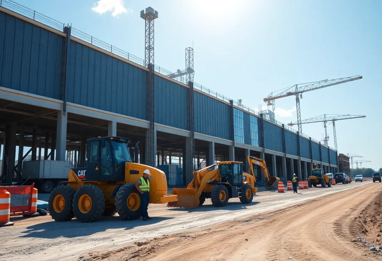 Construction site of an electric vehicle battery manufacturing plant