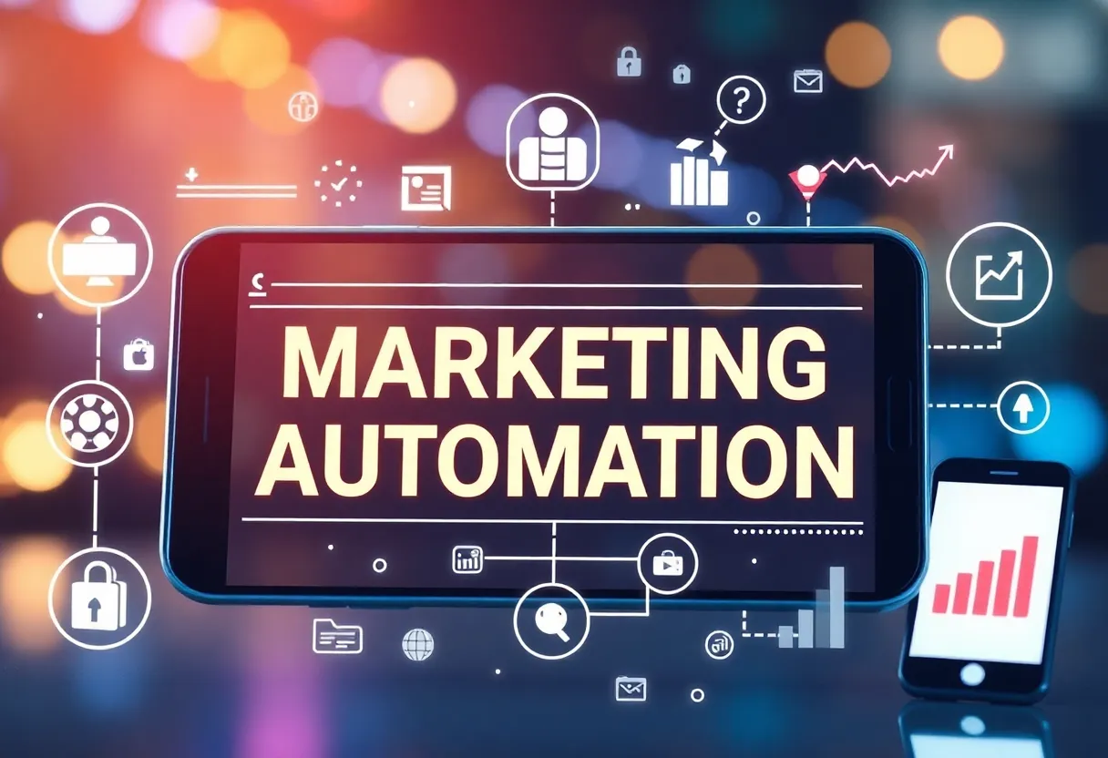 Illustration representing mobile marketing automation technology