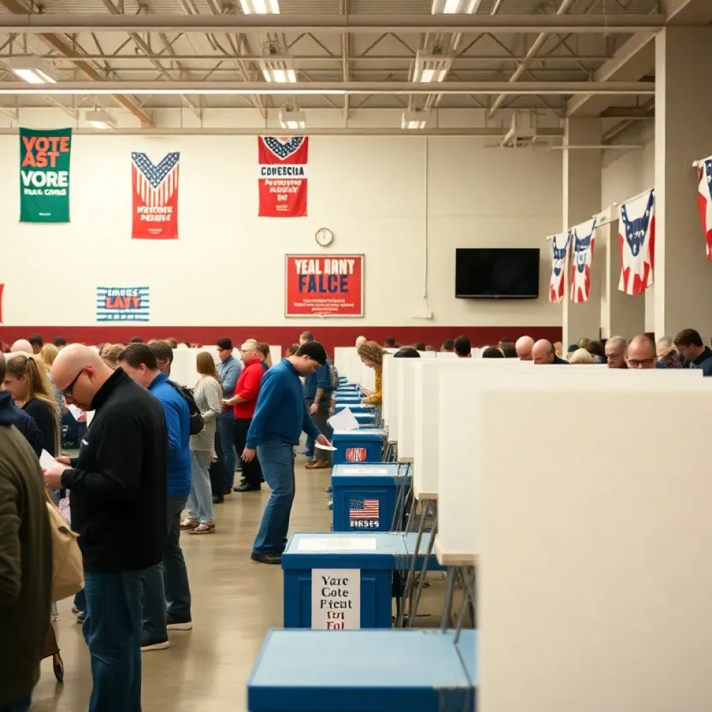 Voters at a polling station during South Carolina elections