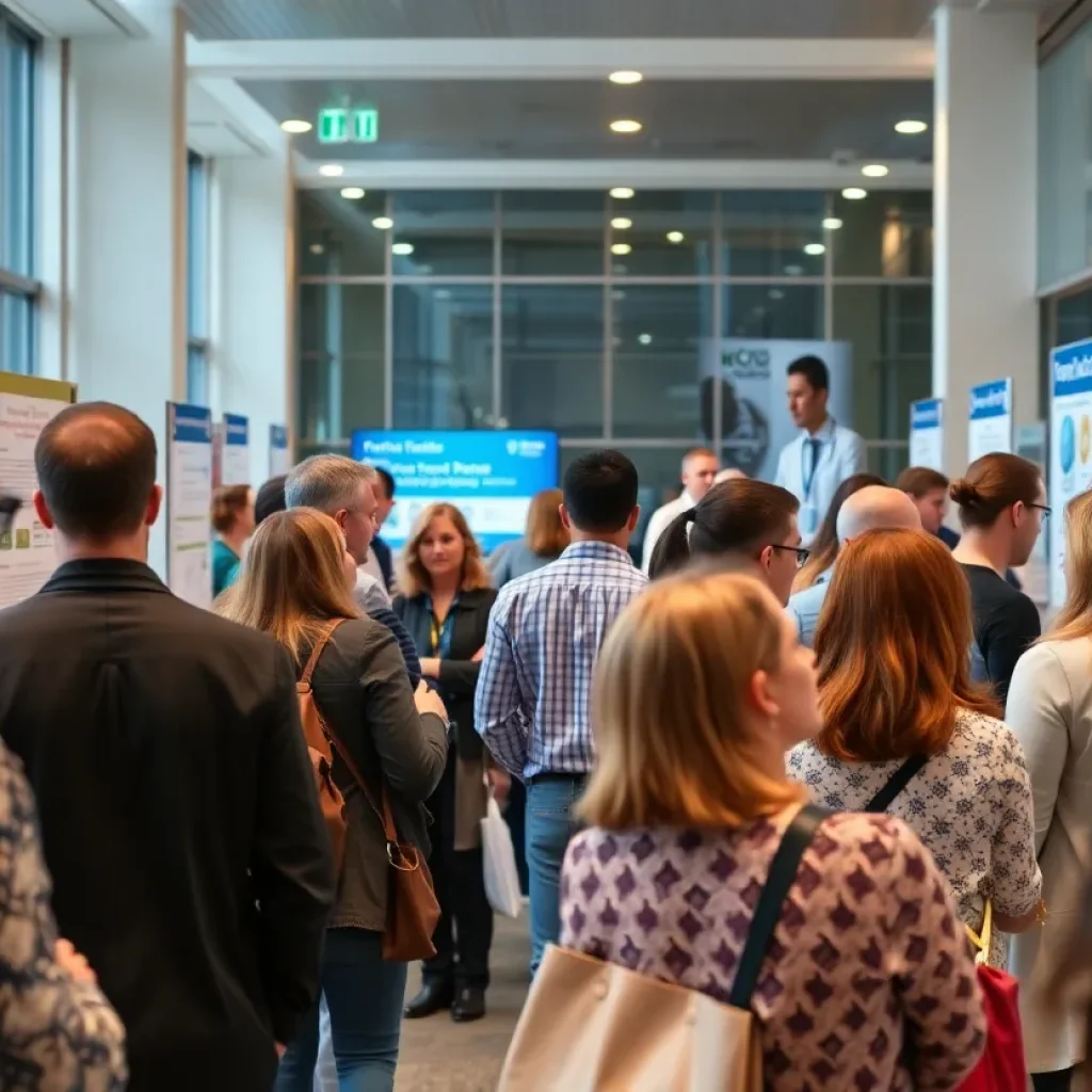 Participants at the Clinical Trials Conference engaging in discussions.