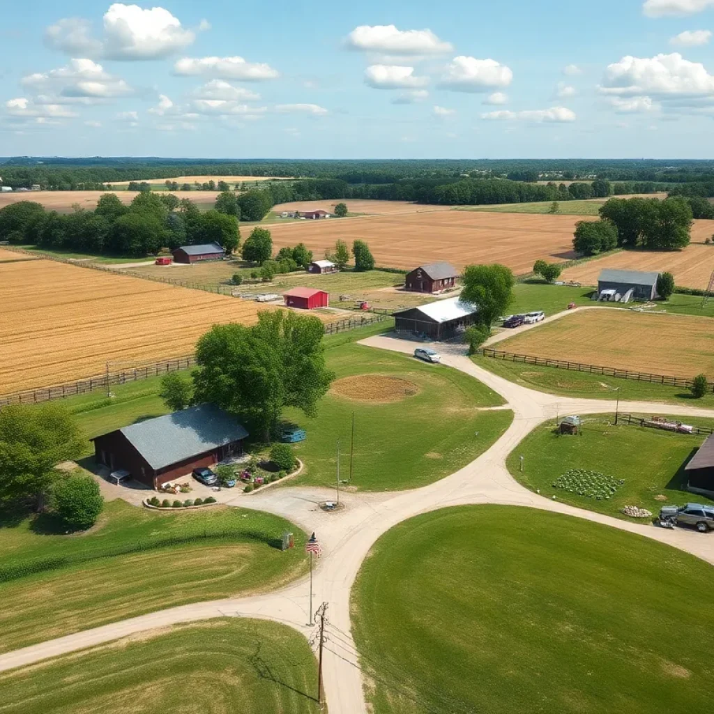 A serene farm landscape in Findlay, Ohio, representing community and agriculture.